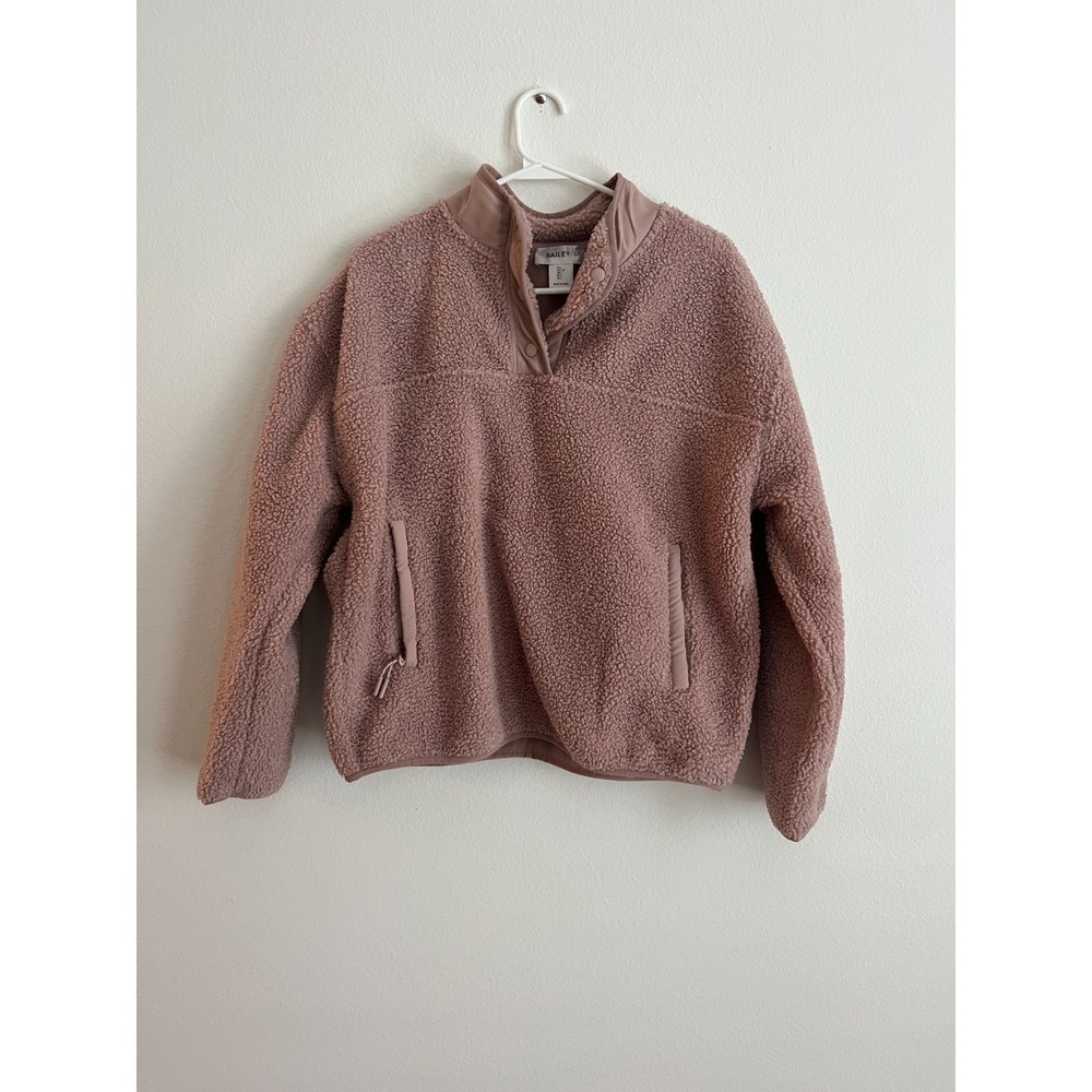 Bailey Fleece Jacket Womens Large Mauve Mock Neck Quarter Snap Winter Warm Wear‎